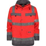 Dassy - Atlantis - Werkjas - Fluorood/Cementgrijs - 100% Polyester - Waterdicht