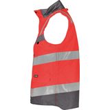 Dassy - Bilbao - Hogezichtbaarheidsbodywarmer - Fluorood/Cementgrijs