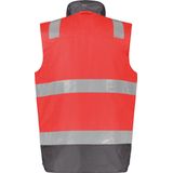 Dassy - Bilbao - Hogezichtbaarheidsbodywarmer - Fluorood/Cementgrijs