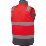 Dassy - Bilbao - Hogezichtbaarheidsbodywarmer - Fluorood/Cementgrijs