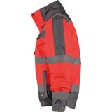 Dassy - Lima - Hogezichtbaarheidswinterjas - Fluorood/Cementgrijs