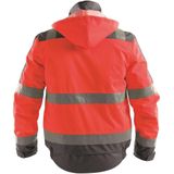 Dassy - Lima - Hogezichtbaarheidswinterjas - Fluorood/Cementgrijs