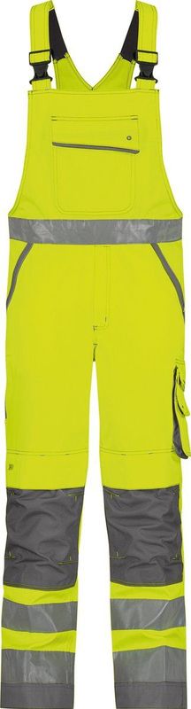 Dassy - Malmedy - Hogezichtbaarheidsbretelbroek - Fluogeel/Cementgrijs - Maat 50