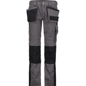 Dassy - Seattle - Holsterzakkenbroek - Cementgrijs/Zwart - Verstelbare Cordura® kniezakken