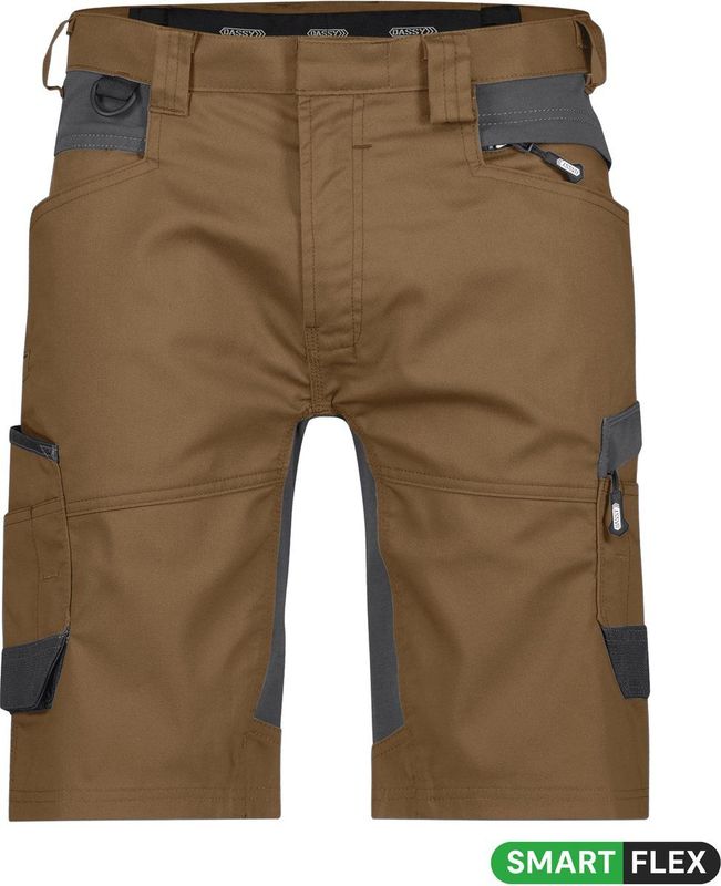 Dassy - D-FX Flex Axis - Korte Werkbroek - Zwart - 4-way Stretch, Verstelbare Rugelastiek