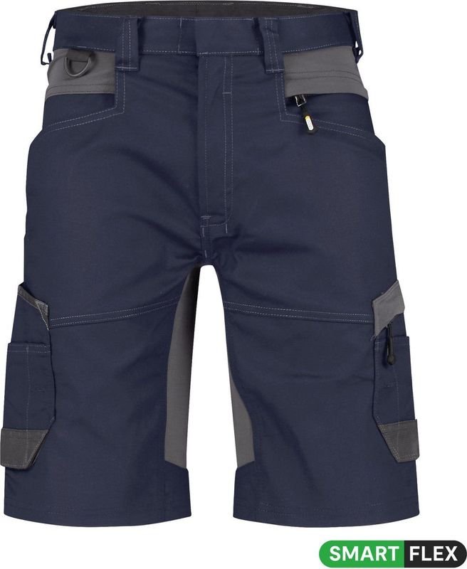 Dassy - D-FX Flex Axis - Korte Werkbroek - Zwart - 4-way Stretch, Verstelbare Rugelastiek