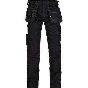 Dassy - Flux - Holsterzakkenbroek - Zwart - 4-way Stretch, Cordura® Kniezakken, Verstelbare Rugelastiek