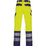 Dassy - Lancaster - Hogezichtbaarheidsbroek - Fluogeel/Marineblauw - 245g/m², Reflecterende Banden, Regular Fit