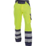 Dassy - Lancaster - Hogezichtbaarheidsbroek - Fluogeel/Marineblauw - 245g/m², Reflecterende Banden, Regular Fit