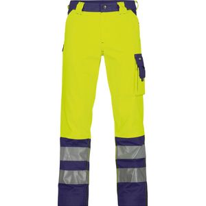 Dassy - Lancaster - Hogezichtbaarheidsbroek - Fluogeel/Marineblauw - 65% Polyester/35% Katoen