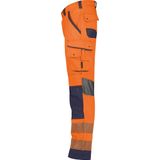 Dassy - Odessa - Zomer Hogezichtbaarheidsbroek - Fluo-Oranje/Marineblauw - Maat 50