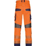 Dassy - Odessa - Zomer Hogezichtbaarheidsbroek - Fluo-Oranje/Marineblauw - Maat 50
