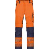 Dassy - Odessa - Zomer Hogezichtbaarheidsbroek - Fluo-Oranje/Marineblauw - Maat 50
