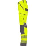 Dassy - Odessa - Zomer Hogezichtbaarheidsbroek - Fluogeel/Cementgrijs - Met Kniezakken