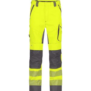 Dassy - Odessa - Zomer Hogezichtbaarheidsbroek - Fluogeel/Cementgrijs - Met Kniezakken