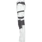 Dassy - Helix - Schildersbroek - Wit/Antracietgrijs - 4-way Stretch - Verstelbare Rug