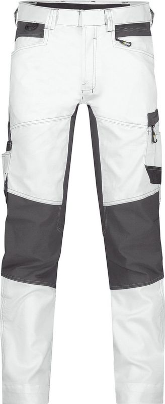 Dassy - Helix - Schildersbroek - Wit/Antracietgrijs - 4-way Stretch - Verstelbare Rug