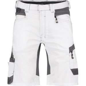 Dassy - Axis - Schildersshort - Wit/Antracietgrijs - Stretch