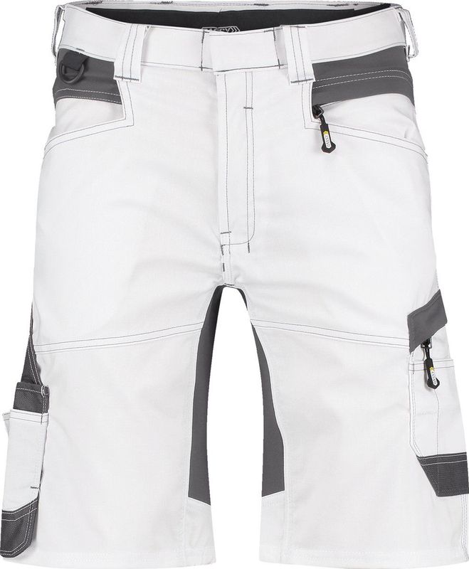 Dassy - Axis - Schildersshort - Wit/Antracietgrijs - Stretch