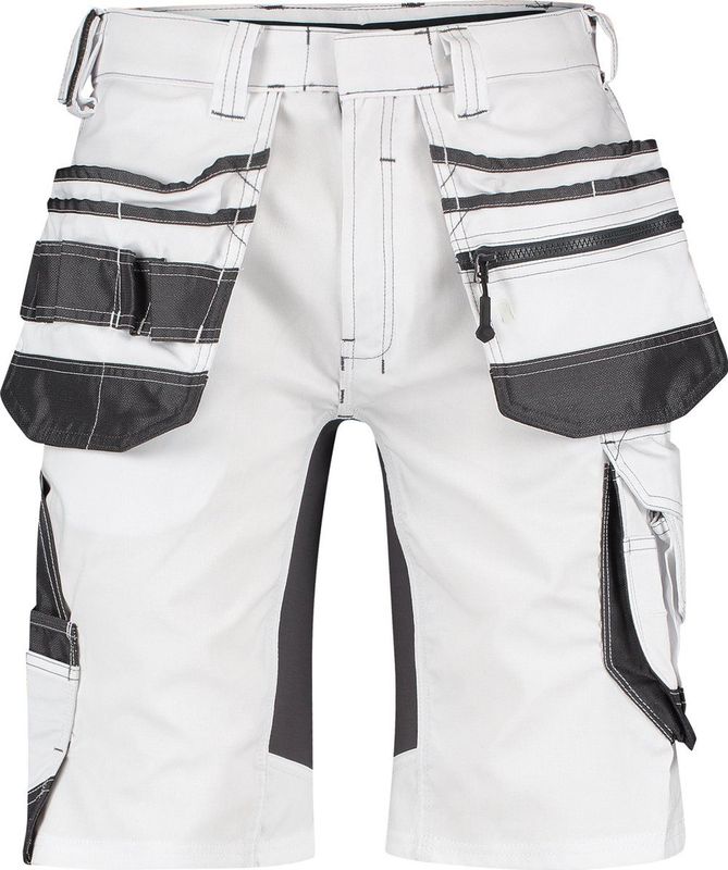 Dassy Trix - Schildersshort - Wit/Antracietgrijs - Met Stretch en Holsterzakken
