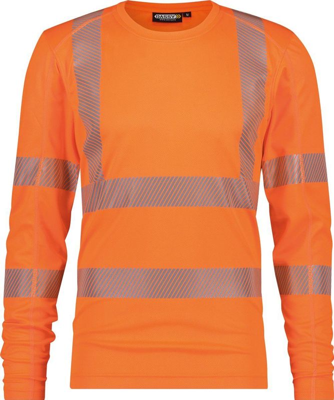Dassy Carterville Hogezichtbaarheids-uv-T-shirt met lange mouwen Fluo-Oranje maat XS