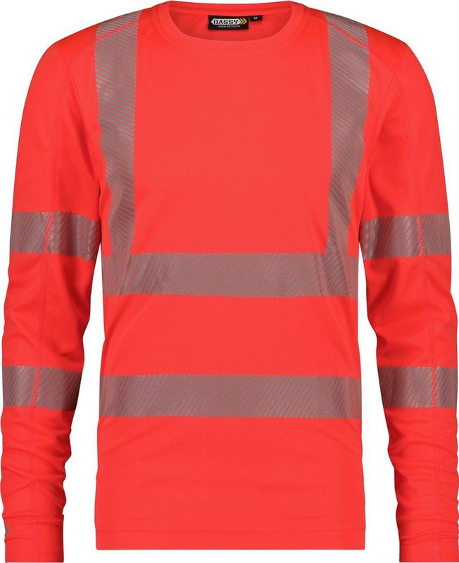 Dassy Carterville Hogezichtbaarheids-uv-T-shirt met lange mouwen Fluorood maat XS
