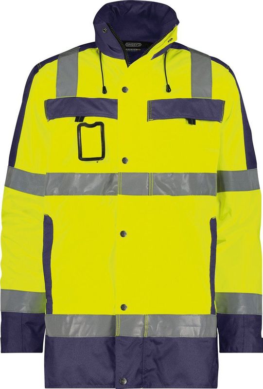 Dassy - Limasol - Hogezichtbaarheidsparka - Fluogeel/Marineblauw