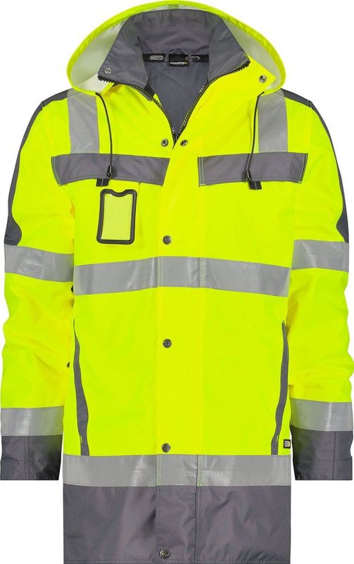 Dassy - Limasol - Hogezichtbaarheidsparka - Fluogeel/Cementgrijs