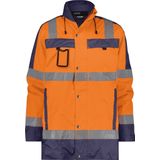 Dassy - Limasol - Hogezichtbaarheidsparka - Fluo-Oranje/Marineblauw