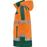 Dassy Limasol Hogezichtbaarheidsparka Fluo-Oranje/Flessengroen maat 2XL