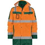 Dassy - Limasol - Hogezichtbaarheidsparka - Fluo-Oranje/Flessengroen