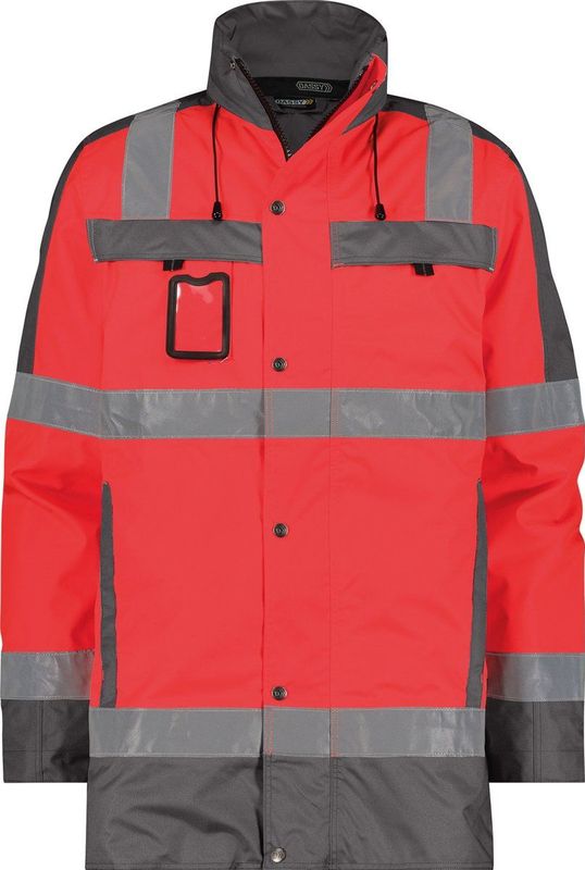 Dassy - Limasol - Hogezichtbaarheidsparka - Fluorood/Cementgrijs