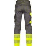 Dassy - Princeton Stretch - Hogezichtbaarheidsbroek - Cementgrijs/Fluogeel