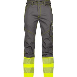 Dassy - Princeton Stretch - Hogezichtbaarheidsbroek - Cementgrijs/Fluogeel