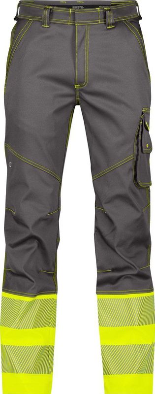 Dassy - Princeton Stretch - Hogezichtbaarheidsbroek - Cementgrijs/Fluogeel