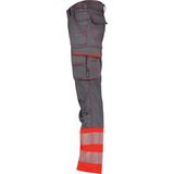 Dassy - Princeton Stretch - Hogezichtbaarheidsbroek - Cementgrijs/Fluorood
