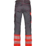 Dassy - Princeton Stretch - Hogezichtbaarheidsbroek - Cementgrijs/Fluorood