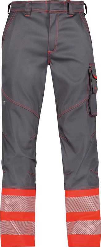 Dassy - Princeton Stretch - Hogezichtbaarheidsbroek - Cementgrijs/Fluorood