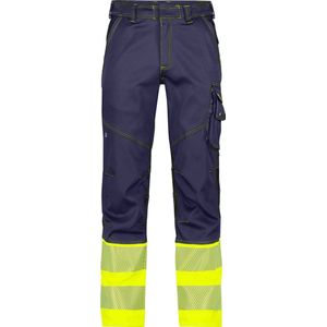 Dassy - Princeton Stretch - Hogezichtbaarheidsbroek - Marineblauw/Fluogeel