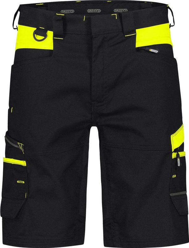 Dassy Manilla Werkshort met stretch Zwart/Fluogeel maat 42