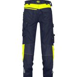 Dassy Canton Werkbroek met stretch en kniezakken Nachtblauw/Fluogeel maat 42