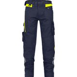 Dassy Canton Werkbroek met stretch en kniezakken Nachtblauw/Fluogeel maat 42