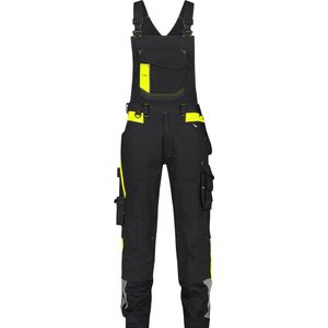 Dassy - Ulsan - Bretelbroek - Zwart/Fluogeel - Met Stretch en Kniezakken