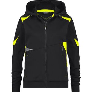 Dassy Santos Women Hoodie voor dames Zwart/Fluogeel maat 2XL