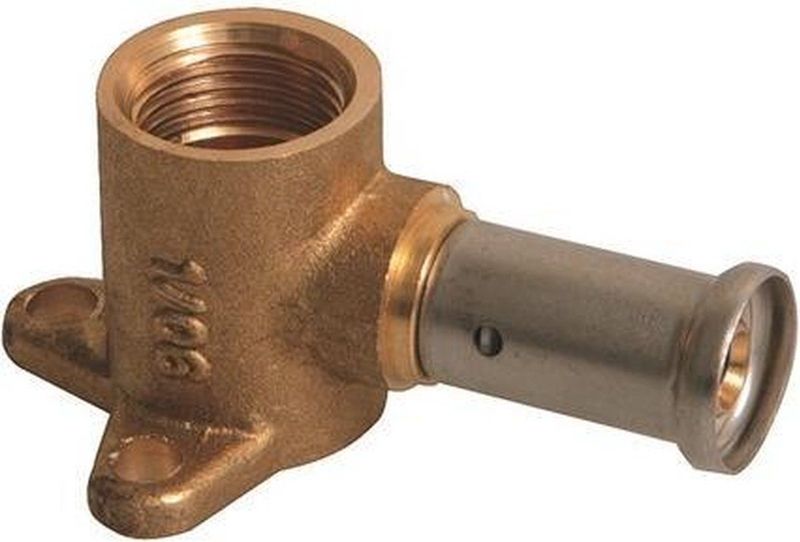 Henco - Muurplaat - Messing - 16x1/2 Binnendraad Kort - 2P-1604K