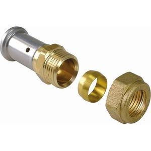 Henco - 30P Koppeling - 20 mm Pers x 22 mm Knel - RVS