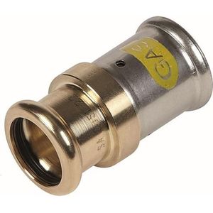 Henco gas pers overgangsstuk messing 15x16mm