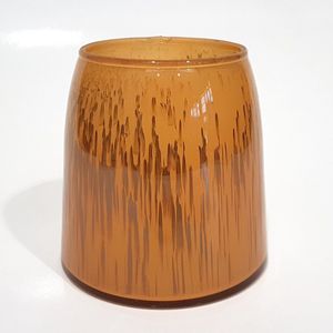 Pomax - Theelicht / waxinelichtjeshouder / windlicht - Oranje / bruin - ø 12 x 12 cm hoog.