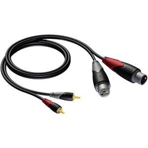 Procab CLA705 2x XLR (v) - 2x RCA (m) stereo audiokabel - 3 meter