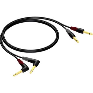 Procab CLA603 mono 2x 6,35mm Jack professionele kabel met haakse connector - 3 meter